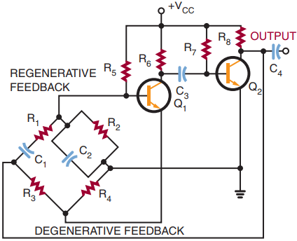 Wien-bridge oscillator.