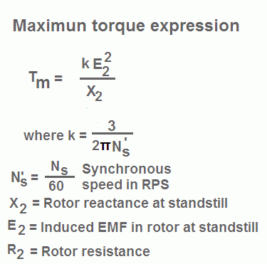torque equation of induction motor
