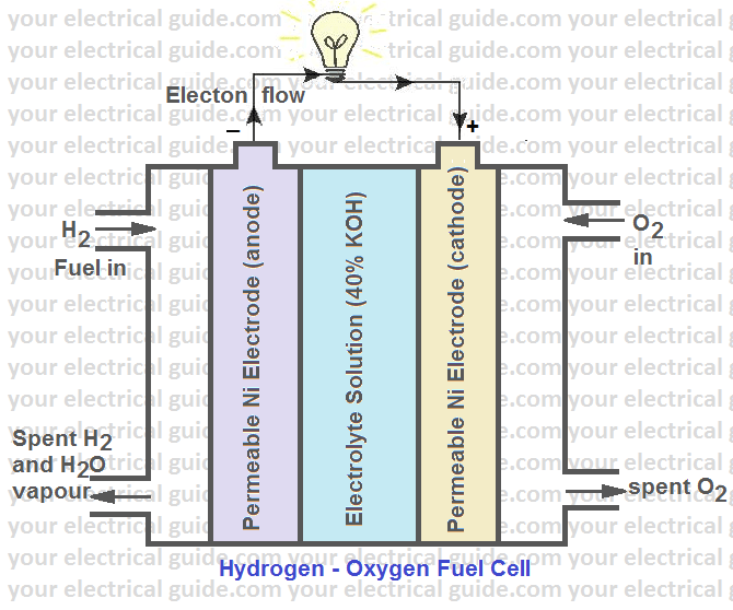 explain the working principle of fuel cell with neat sketch