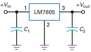 lm 7805 voltage regulator ic circuit diagram
