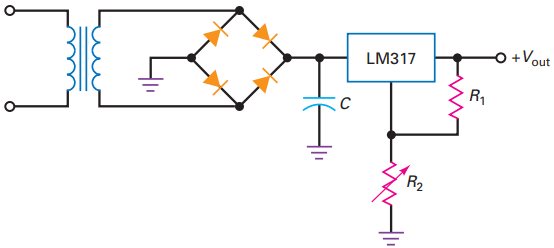 adjustable voltage regulator ic circuit diagram