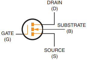 Schematic symbol for an N-channel enhancement MOSFET