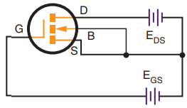 Properly biased N-channel enhancement MOSFET.