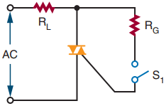 TRIAC AC switch circuit.