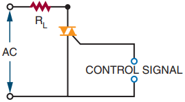 TRIAC AC control circuit.