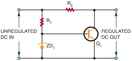 Shunt regulator using a transistor.