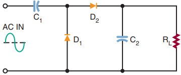 voltage doubler circuits, half wave voltage doubler circuit