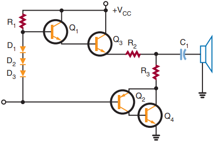 Quasi-complementary power amplifier.