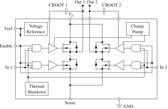 operation of l6203 h-bridge circuit